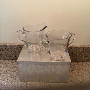 VINTAGE CANDELWICK CREAMER & SUGAR BOWL.